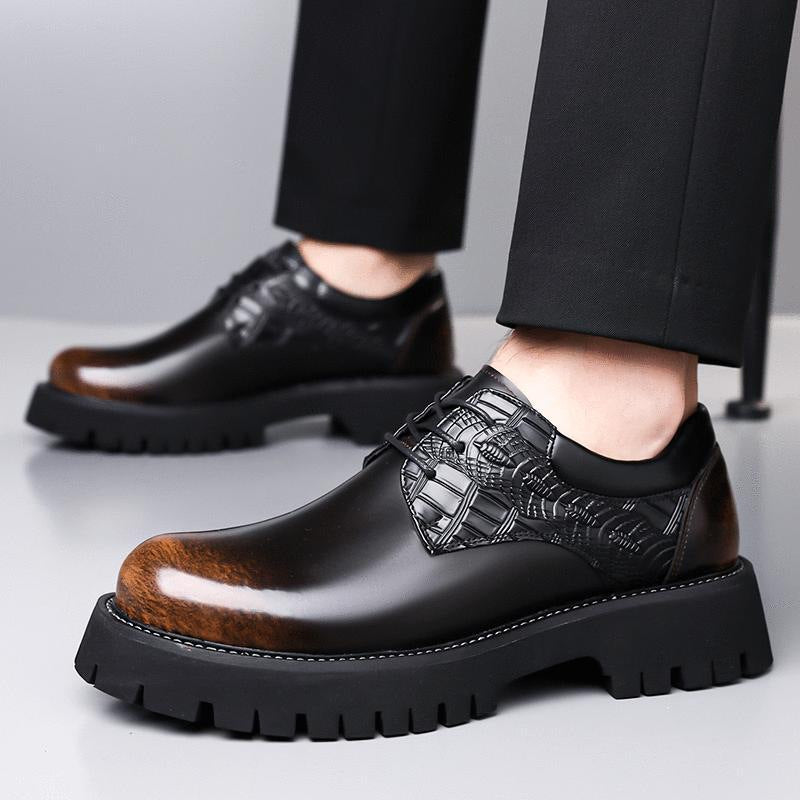 Men's Leather Formal Shoes, Business, Thick Sole