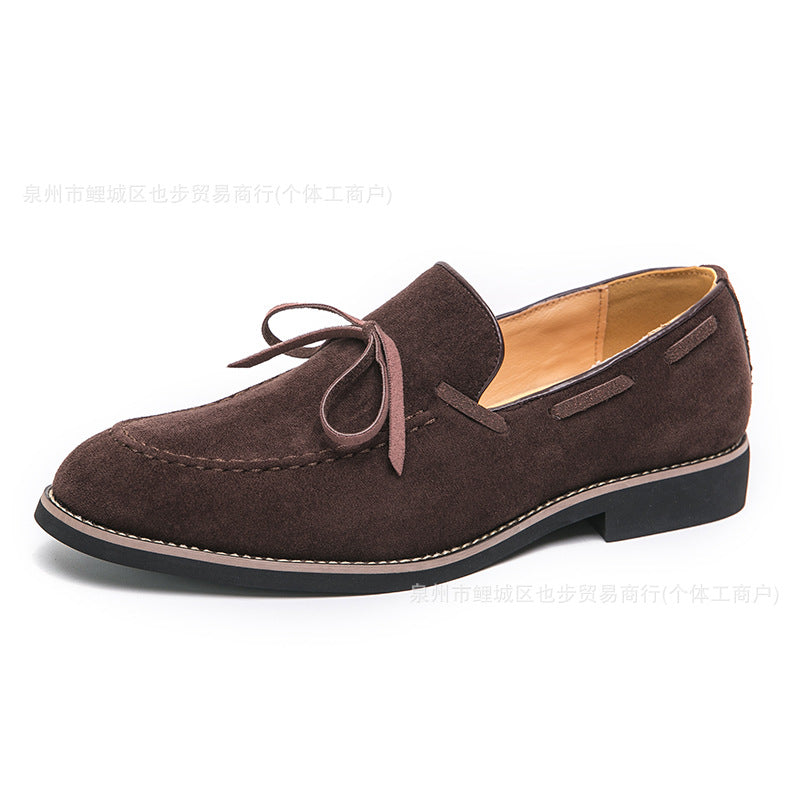 Cross-border spring bow slip-on leather shoes fashion formal business casual shoes plus size loafers 7