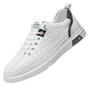 Men's White Leather Casual Shoes, Breathable