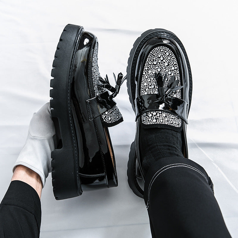 Cross-border new arrivalmencasualfashionlow anklethick soleleather shoesk-stylecontrast colortasselp 5