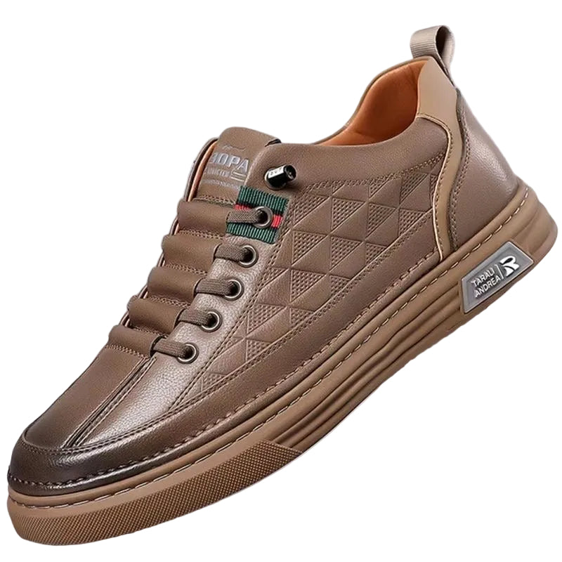 Men's Casual Leather Shoes - Breathable White Non-Slip