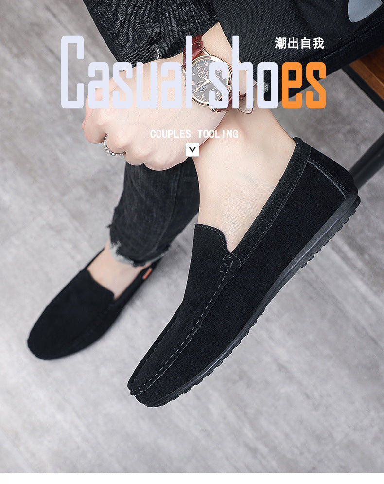 Bean shoes men's springnew arrival men's shoes casual breathable driving flats loafers one-leg loafe 10