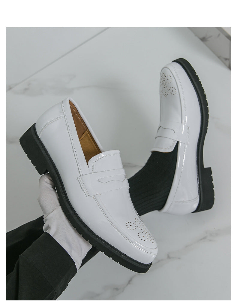 2026 spring new men's casual formal leather shoes business british brogue casual flats wedding shoes