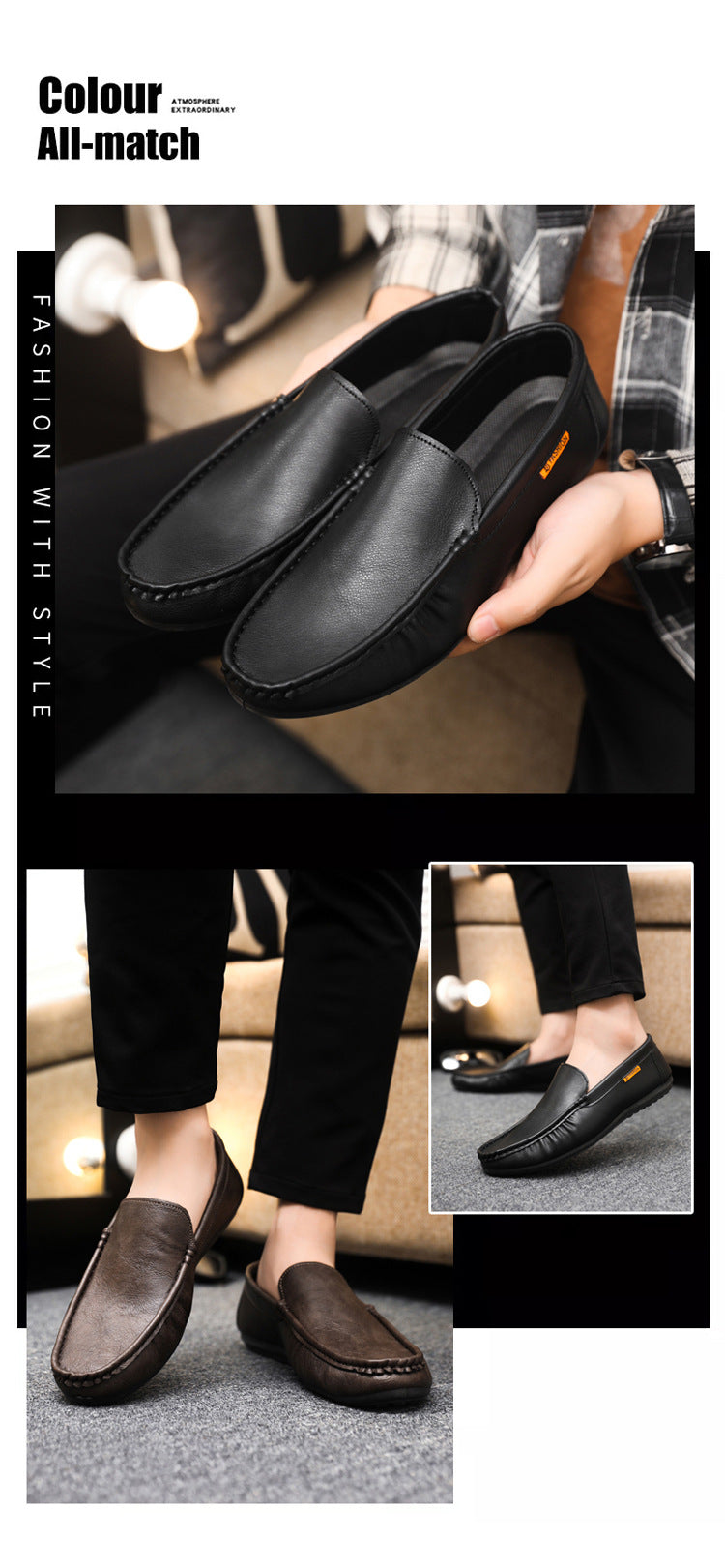 Spring autum social casual shoes trendy shoes beanie shoes men's lazy shoes loafers slip-on men's sh