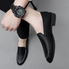 Men's Leather Driving Shoes, Pointed Toe, Slip-On