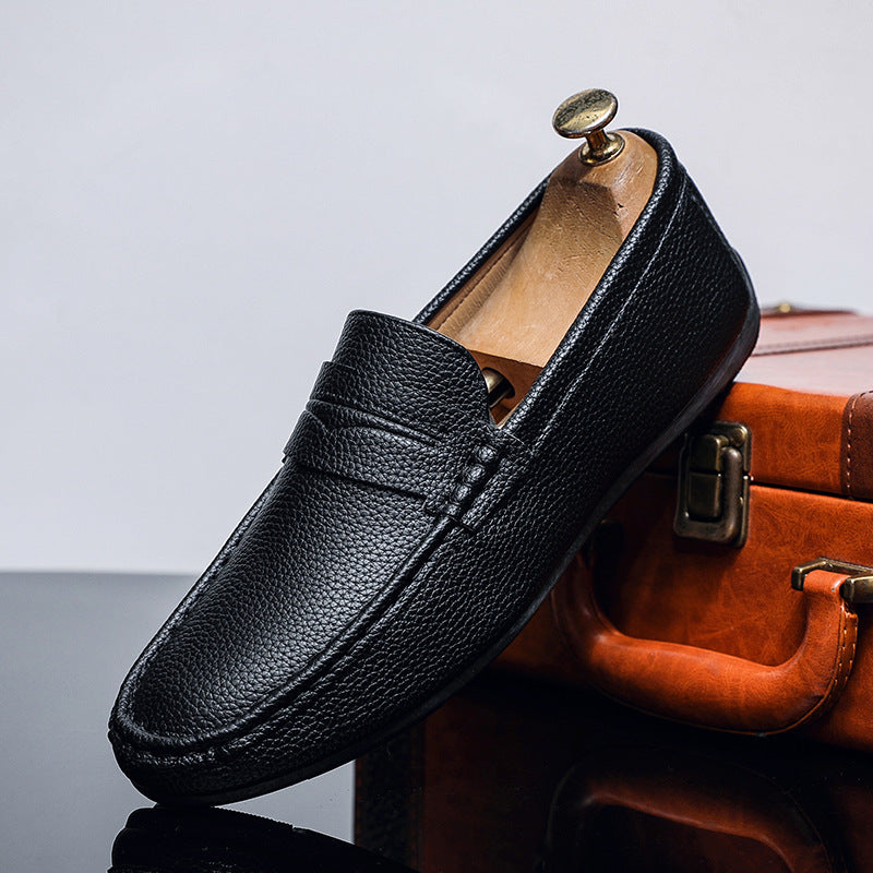 Men's Casual Leather Loafers - Soft Sole, Fashionable Design