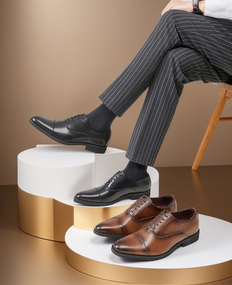 Cross-border 2026 spring/autumn three-panel leather dress shoes for men - anti-slip, business formal 14
