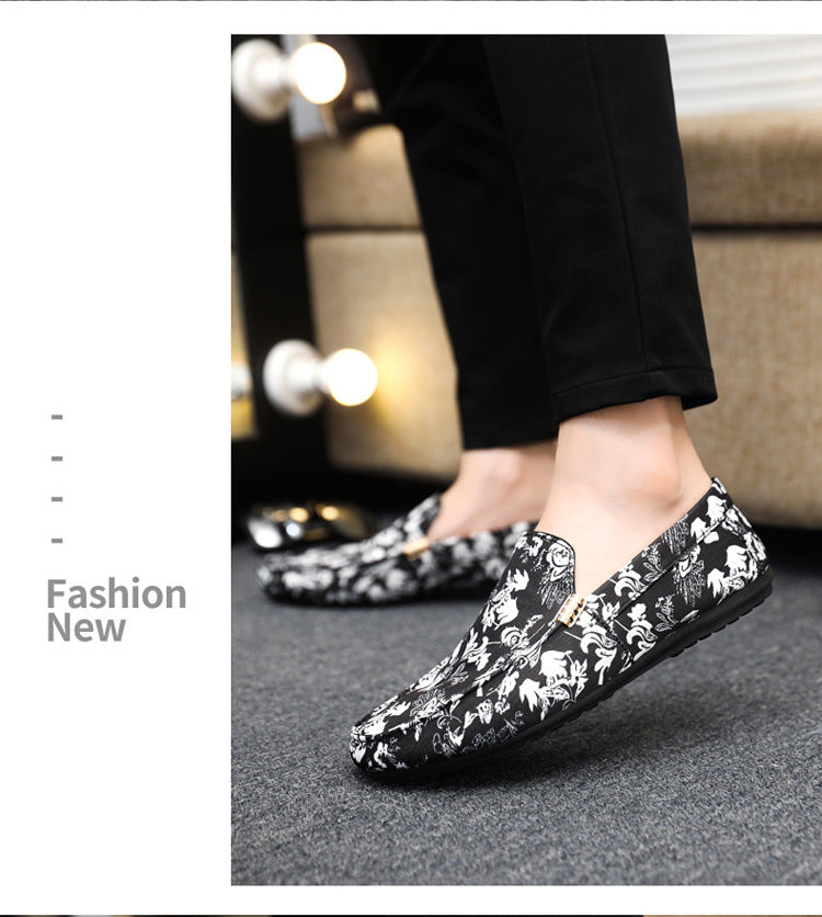 Spring/summer casual sneakers, trendy loafers, men's slip-ons, moccasins, one-step shoes, men's foot 13