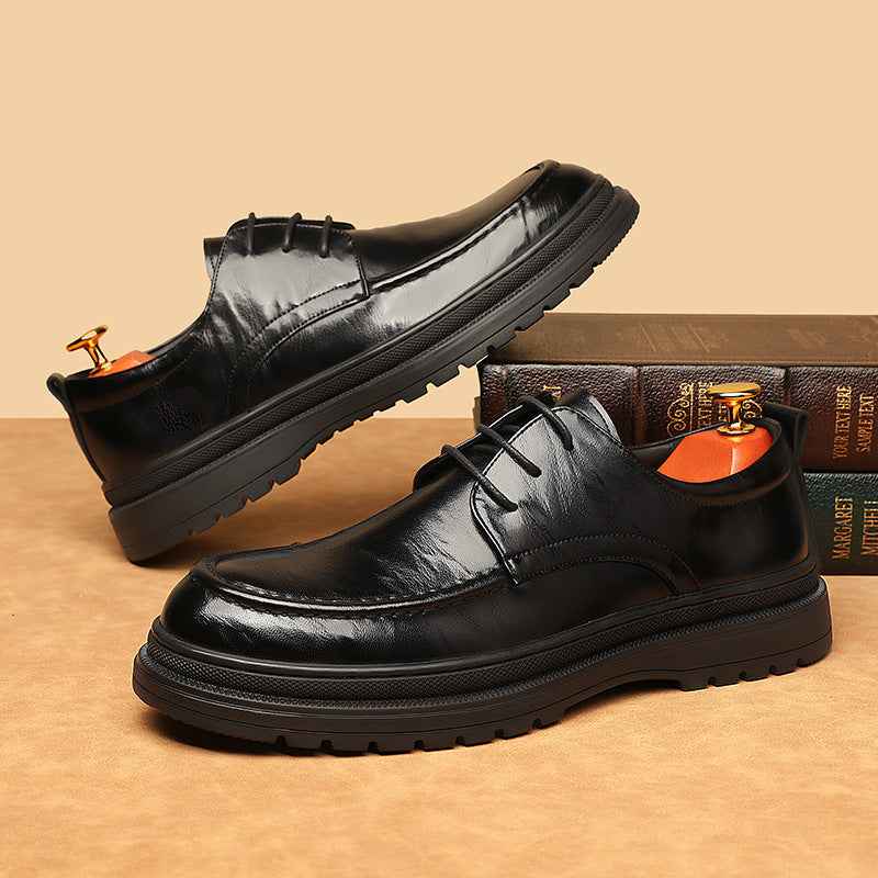 Men's british style versatile formal leather shoes - comfortable wedding groom shoes 4