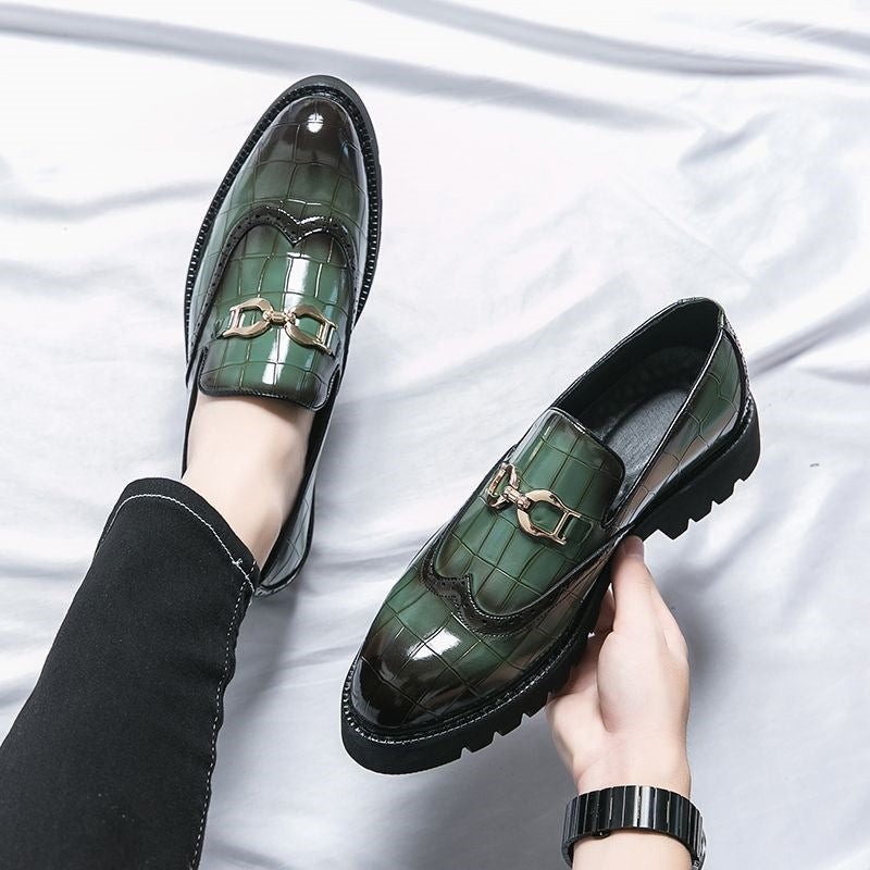 Men's Leather Formal Shoes, Slip-On, British Style, Style 0599