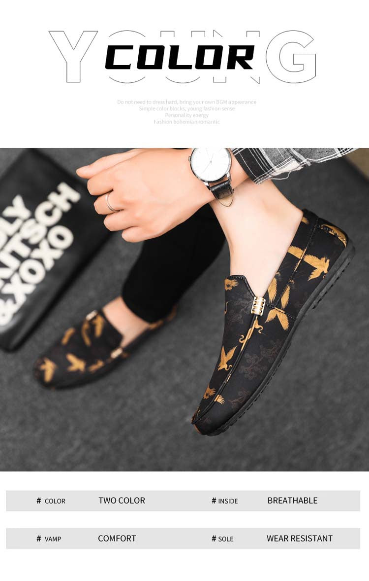 Spring/summer casual sneakers, trendy loafers, men's slip-ons, moccasins, one-step shoes, men's foot 7