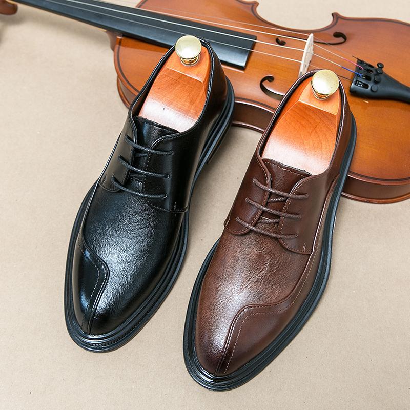 Cross-border 2026 autumn new casual leather shoes fashionable men's business shoes korean style tren 2