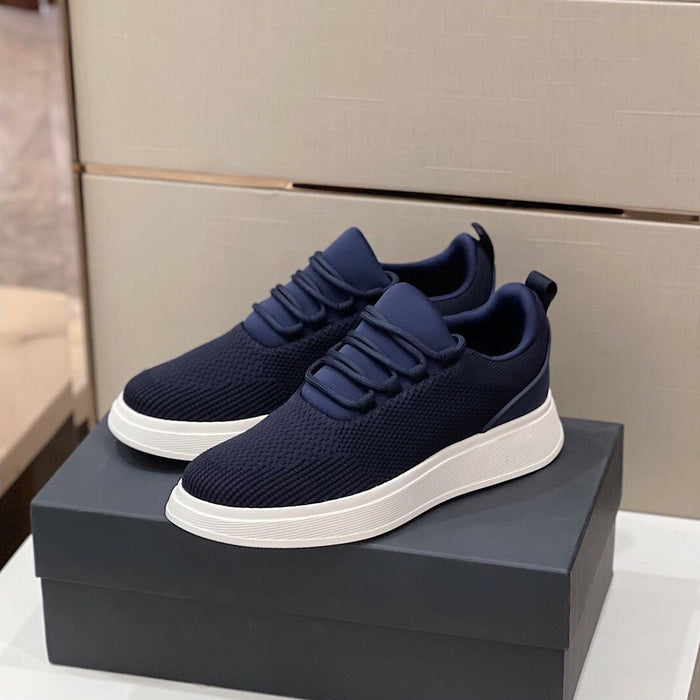 Men's Lightweight Mesh Sports Shoes - Thick-Soled Lace-Up