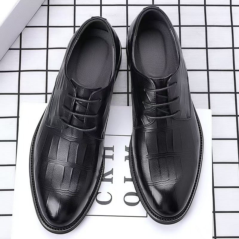 2026 new men's leather dress shoes - business formal, summer breathable, korean style, british style 3