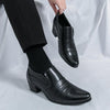 Men's Leather Formal Shoes, Pointed Toe, Slip-On, Style 7495