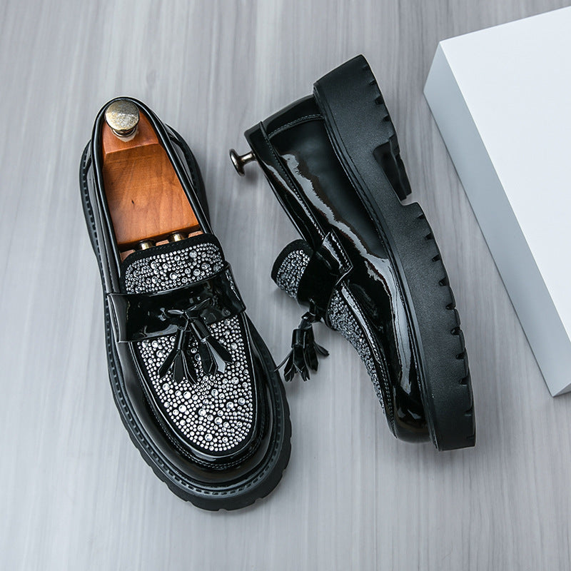 Cross-border new arrivalmencasualfashionlow anklethick soleleather shoesk-stylecontrast colortasselp 4