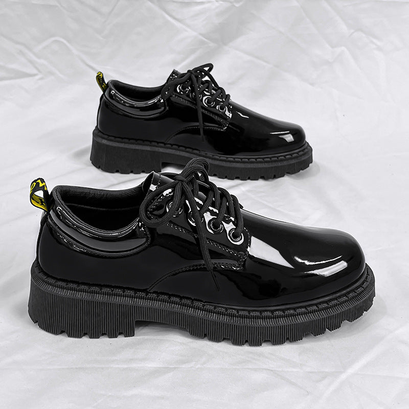 Glossy leather shoes for men, formal business british derby shoes, autum big toe casualtrendy shoes, 5