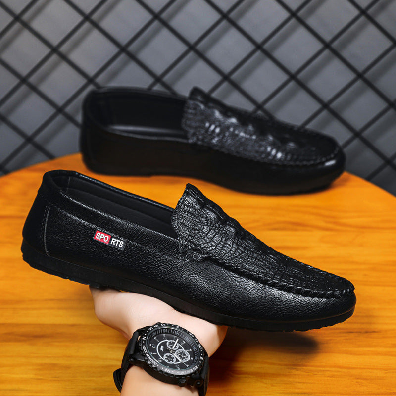 K-style summer 2024 new arrival slip-on casualtrendy crocodile pattern beanie shoes for men easiest