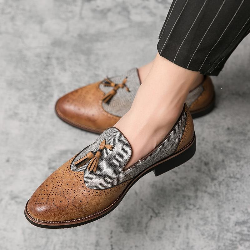 Men's slip-on summer breathable casual shoes, british style versatile leather shoes, korean style 8