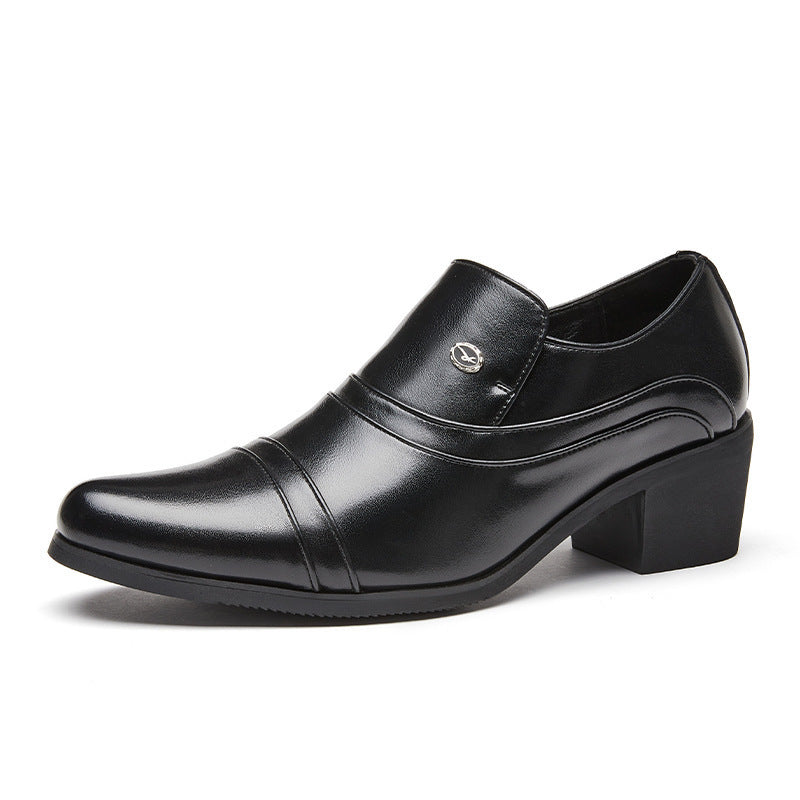 Cross-border men's high-heeled leather shoes men's business formal wear heightening cuban shoes fore 5