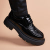 Men's Black Leather Formal Shoes, Business, Breathable, Style 0167