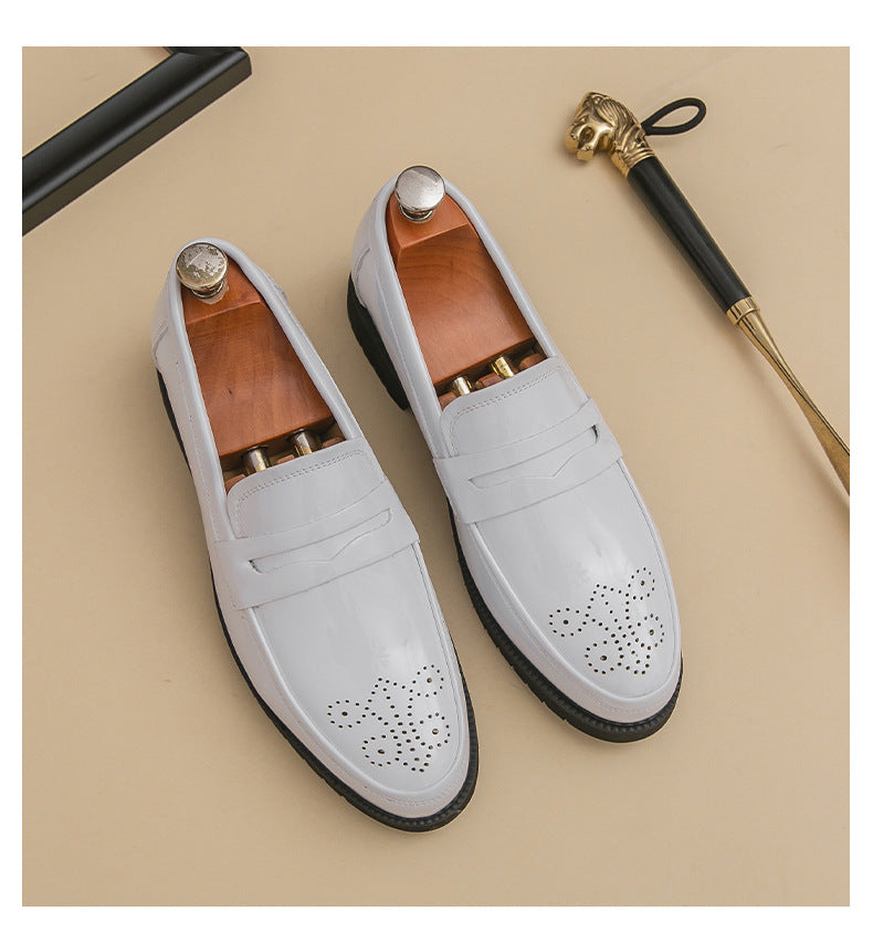 2026 spring new men's casual formal leather shoes business british brogue casual flats wedding shoes