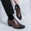 Men's Leather Formal Shoes, Pointed Toe, Slip-On, Style 7495