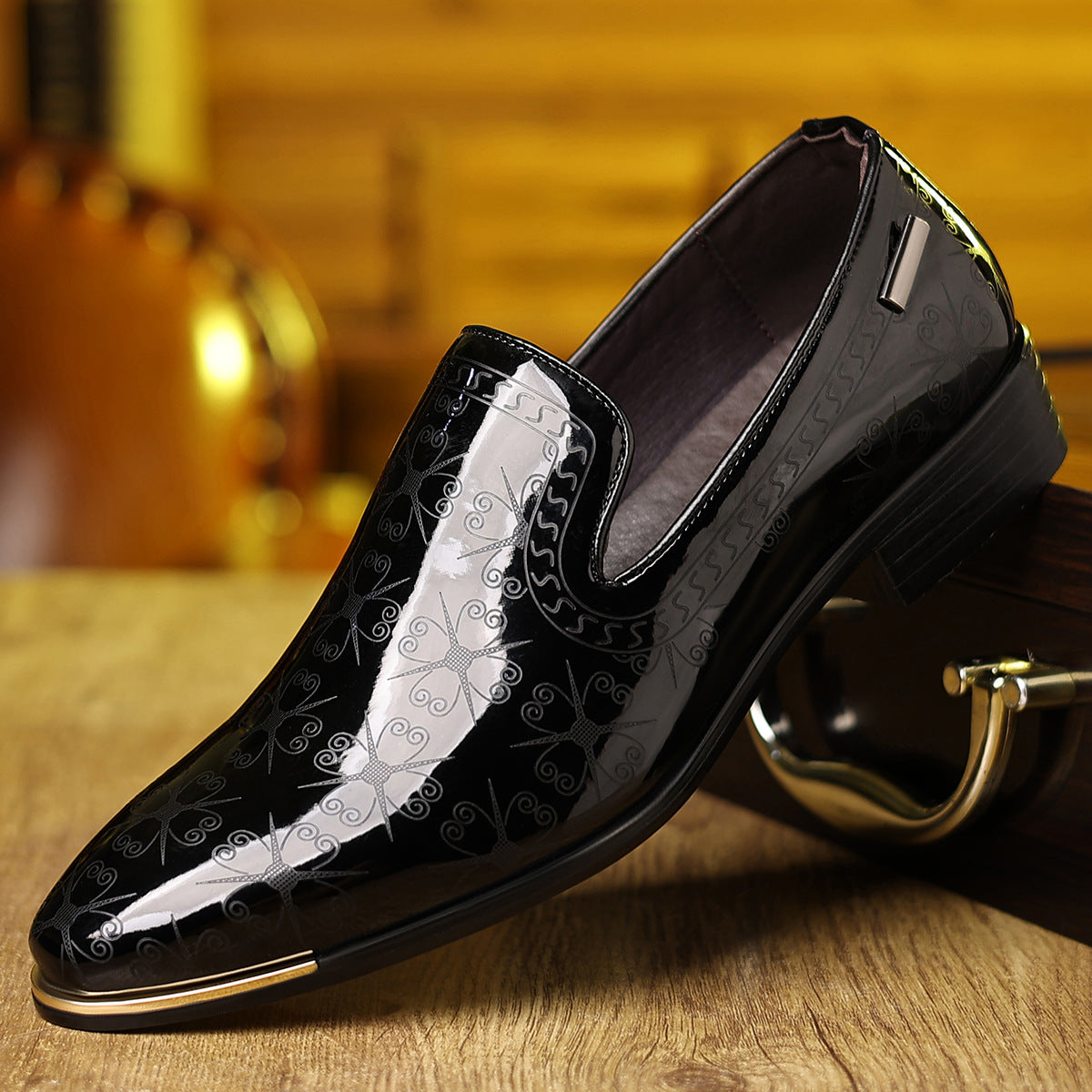 Casual patent leather dress shoes plus size men's shoes 2026 spring autumn new british style busines 8