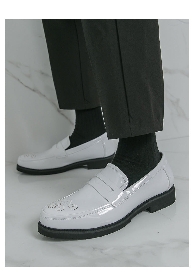 2026 spring new men's casual formal leather shoes business british brogue casual flats wedding shoes