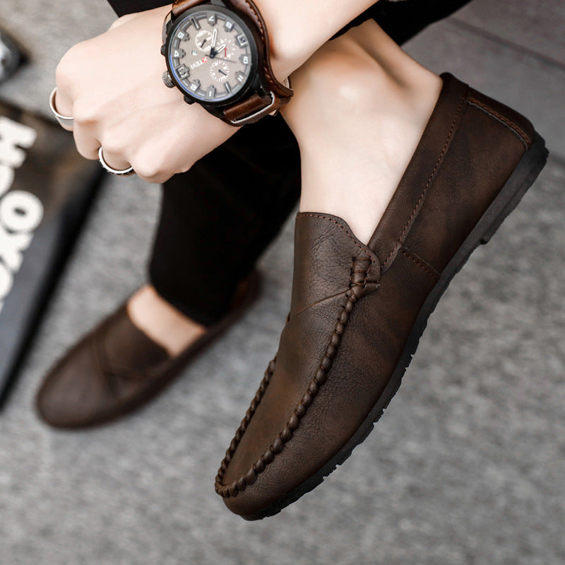 British style work soft sole waterproof casual brown lightweight anti-slip men's loafers business sh 3