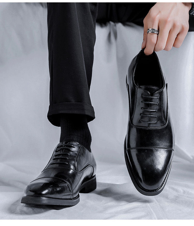 Three-joint men's leather shoes business casual formal men's shoes british suit shoes men's groom we 10