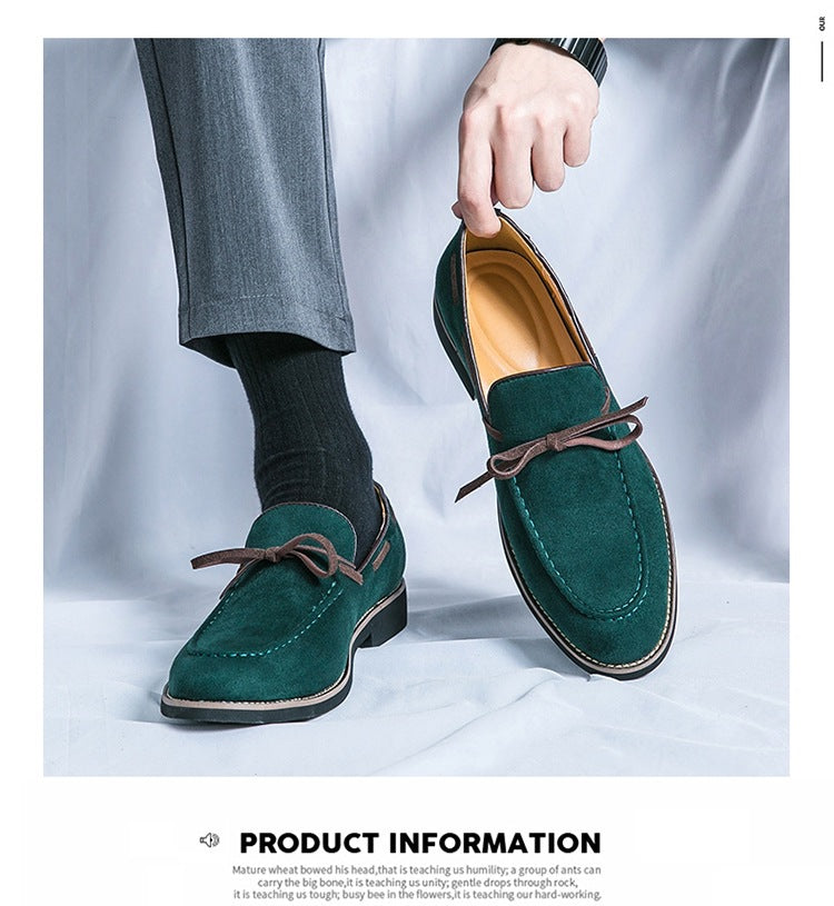 Cross-border spring bow slip-on leather shoes fashion formal business casual shoes plus size loafers 10