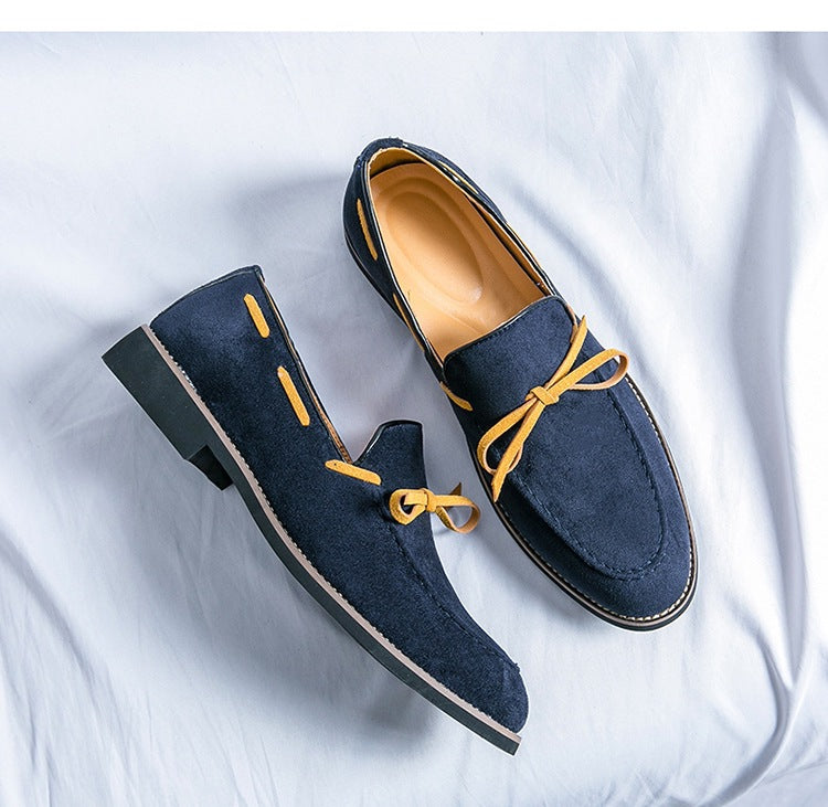 Cross-border spring bow slip-on leather shoes fashion formal business casual shoes plus size loafers 14