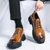 Men's Leather Formal Shoes, Height Increasing, Thick Sole