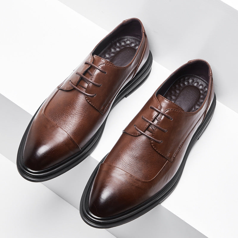 Men's Leather Formal Shoes, Pointed Toe, Business, Style 0567