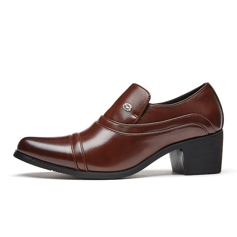 Cross-border men's high-heeled leather shoes men's business formal wear heightening cuban shoes fore 10