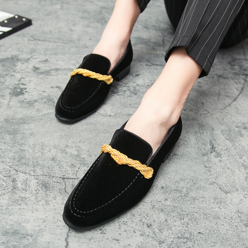 Men's Black Leather Formal Shoes, British Style, Style 8983