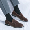 Cross-border spring bow slip-on leather shoes fashion formal business casual shoes plus size loafers