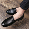 Men's Brown Leather Loafers, Pointed Toe, British Style