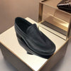 Men's Black Leather Loafers, Business