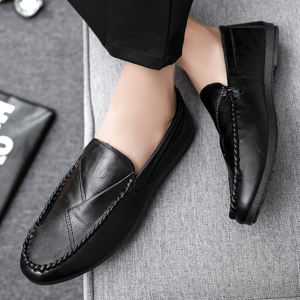 Lazy summer 2024 slip-on loafers british trendy bean shoes men's k-style breathable new casual fashi 4