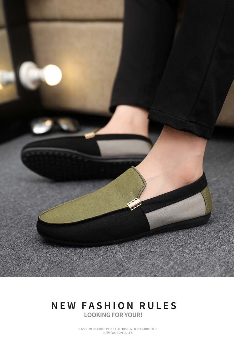 Spring/summer casual sneakers, trendy loafers, men's slip-ons, moccasins, one-step shoes, men's foot 15