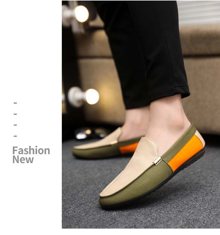 Spring/summer casual sneakers, trendy loafers, men's slip-ons, moccasins, one-step shoes, men's foot 20