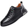 Men's White Leather Casual Shoes, Breathable