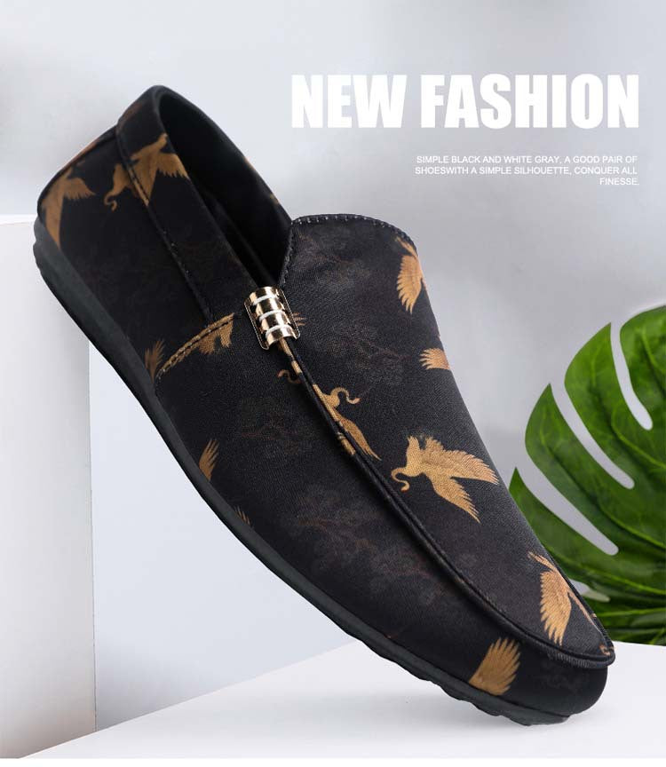 Spring/summer casual sneakers, trendy loafers, men's slip-ons, moccasins, one-step shoes, men's foot 6