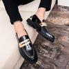 Men's White Leather Formal Shoes, Slip-On, Retro