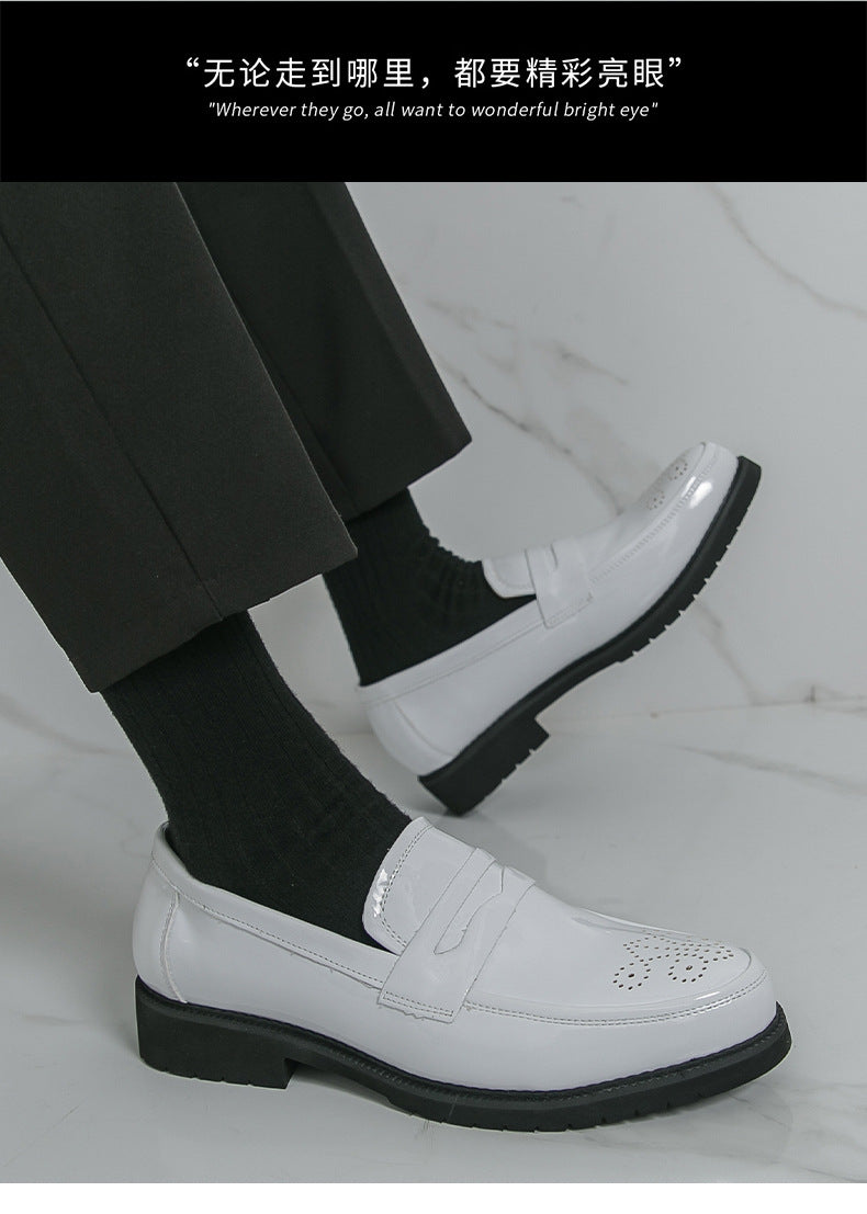 2026 spring new men's casual formal leather shoes business british brogue casual flats wedding shoes