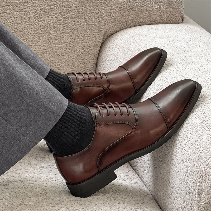 Three-joint men's leather shoes business casual formal men's shoes british suit shoes men's groom we 8