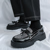 Cross-border new arrivalmencasualfashionlow anklethick soleleather shoesk-stylecontrast colortasselp
