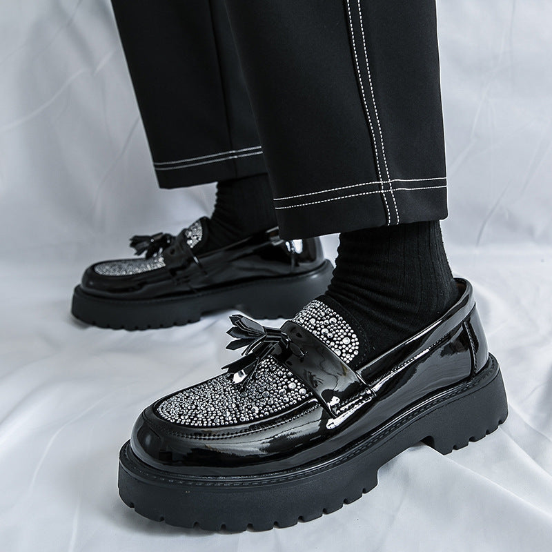 Cross-border new arrivalmencasualfashionlow anklethick soleleather shoesk-stylecontrast colortasselp 1